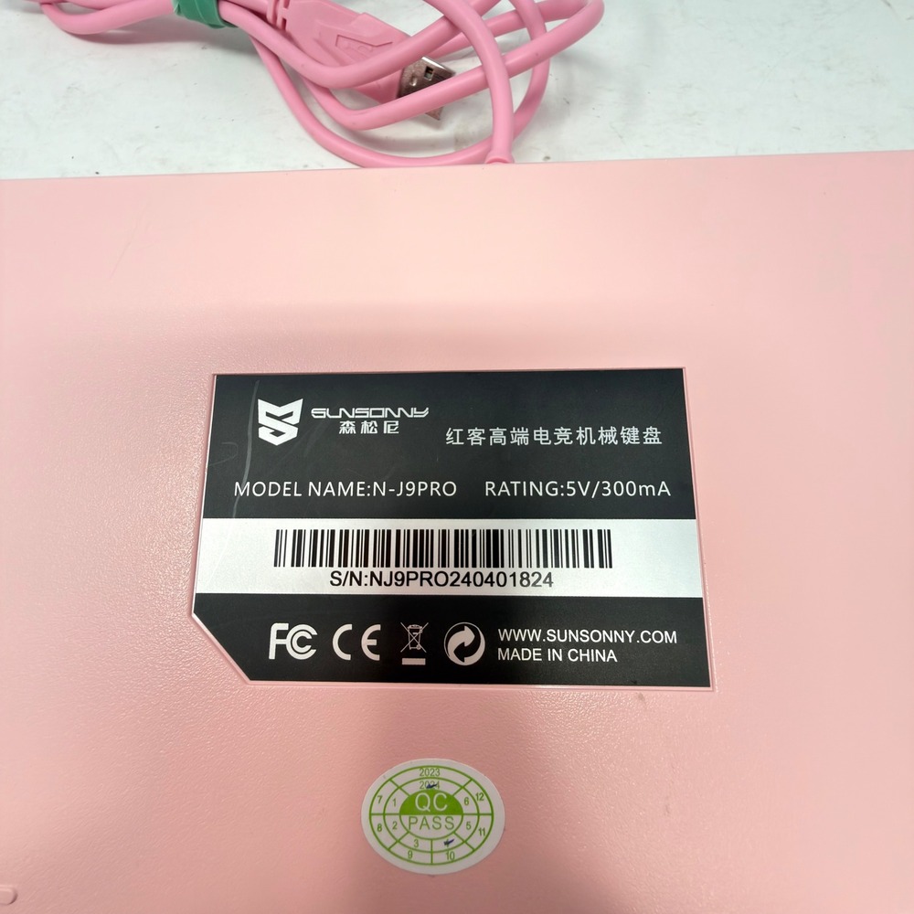 Sunsonny N-J9Pro Pink Cute Anime Mechanical Gaming Keyboard Wired - Picture 4 of 4
